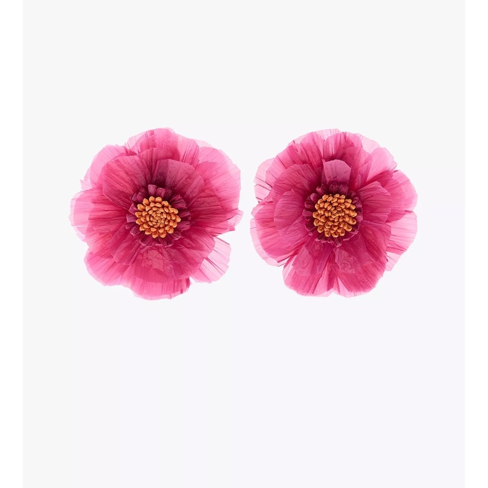 Zara raffia flower earrings